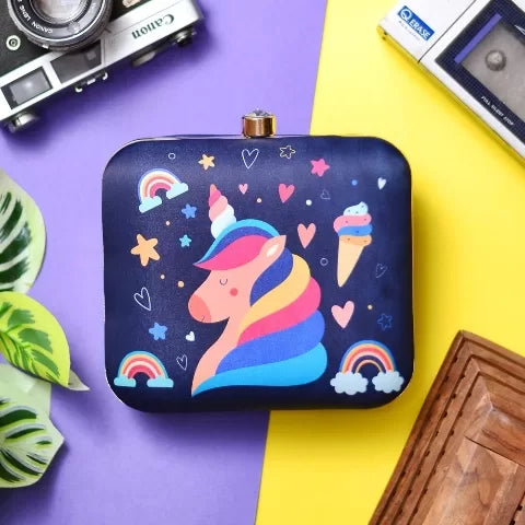 Unicorn Printed Clutch