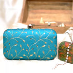 Golden Embroidery Rectangular Clutch