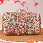 Leafy Embroidery Highlight Clutch