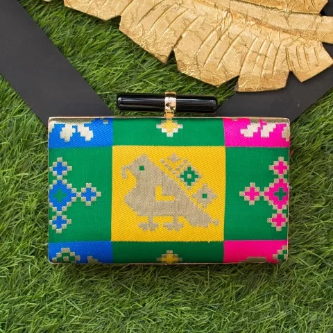 Parrot Brocade Silk Clutch