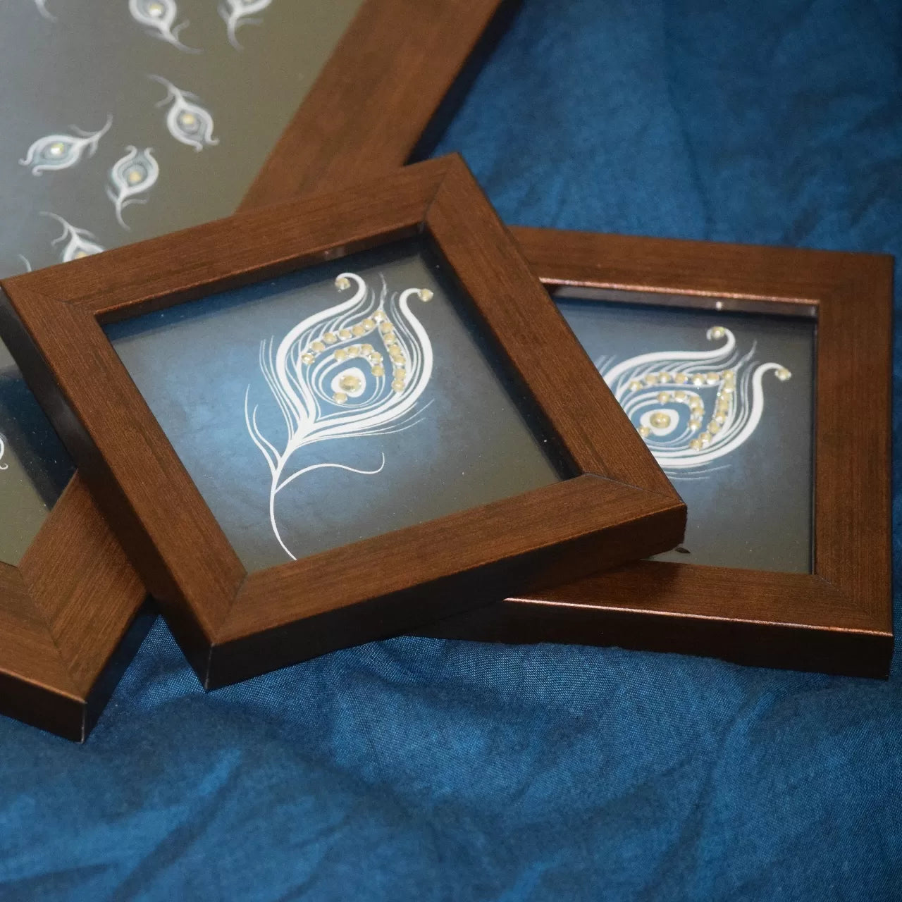 Peacock Tray and Coasters