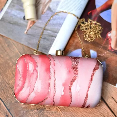 Swirl Print Rectangular Clutch
