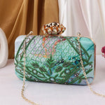 Patterned Threadwork Embroidery Clutch