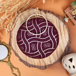 Plum Embroidery Round Clutch