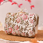 Leafy Embroidery Highlight Clutch