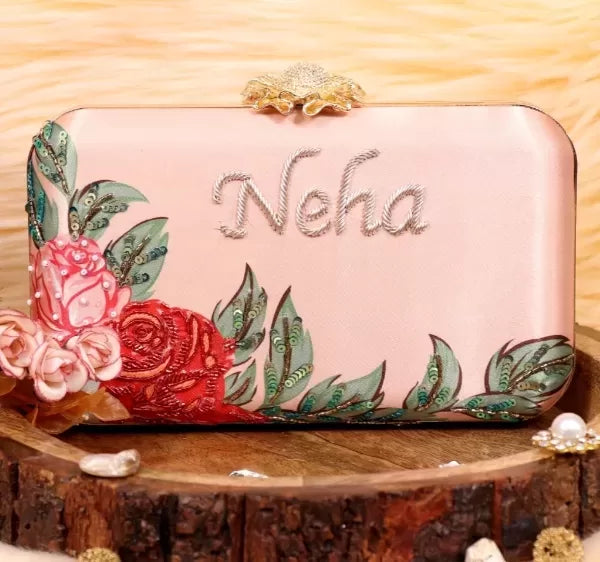 Minimal Customized Embroidery Clutch