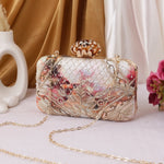 Patterned Threadwork Embroidery Clutch