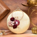 Round 3DFlower Motif Clutch