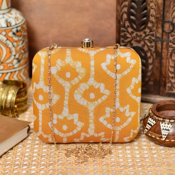 Batik Cotton Printed Box Clutch