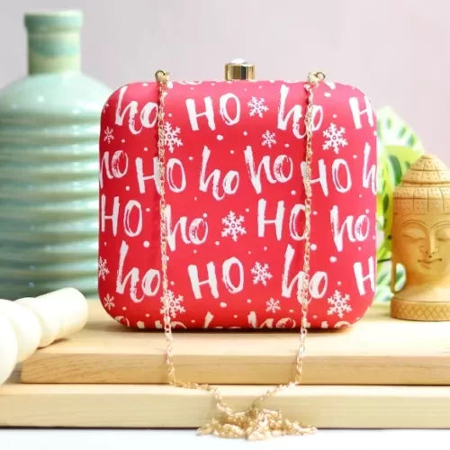 Traditional Christmas Print Clutch