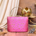 Brocade Design Ethnic Handle Clutch