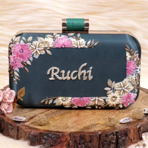 Name Embroidery Clutch