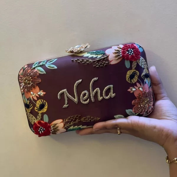 Customized Embroidery Clutch
