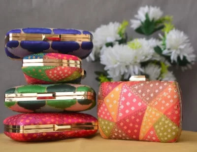 Multicolor Zari Print Clutch