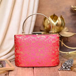 Brocade Design Ethnic Handle Clutch