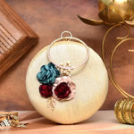 Round 3DFlower Motif Clutch