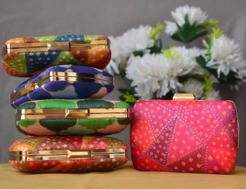 Multicolor Zari Print Clutch