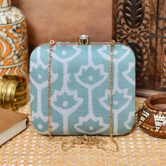 Batik Cotton Printed Box Clutch
