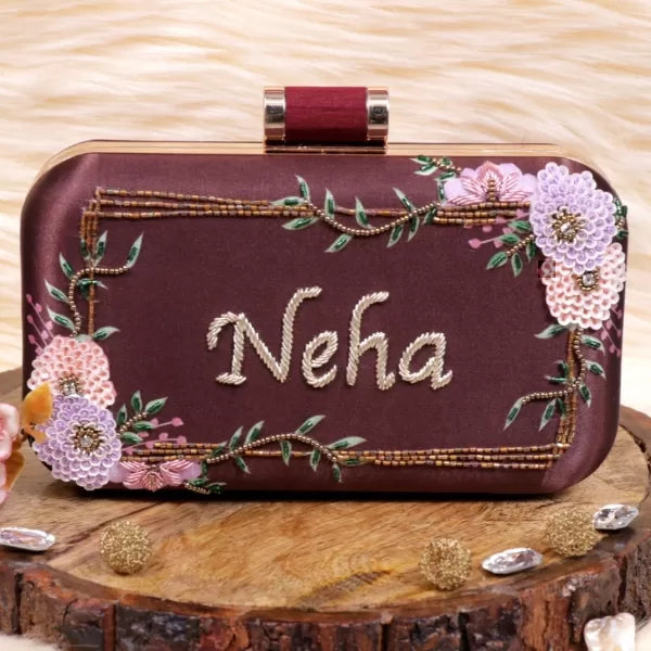Name Embroidery Clutch