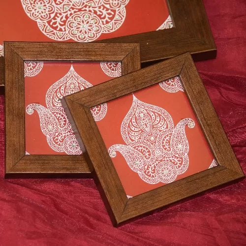 Flower Mandala Tray Coaster Set