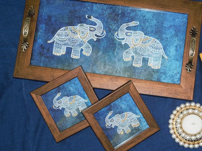 Royal Elephants Tray Coaster set