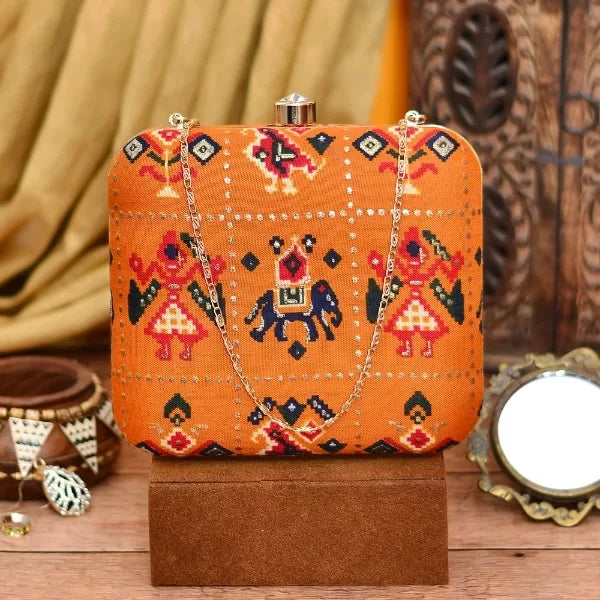 Pochampally Cotton Printed Clutch Bag