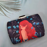 Rectangular Printed Clutch with charming lady