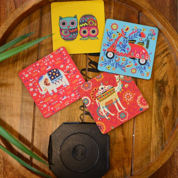 Printed coasters set of 4