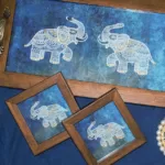 Royal Elephants Tray 2 Coaster set