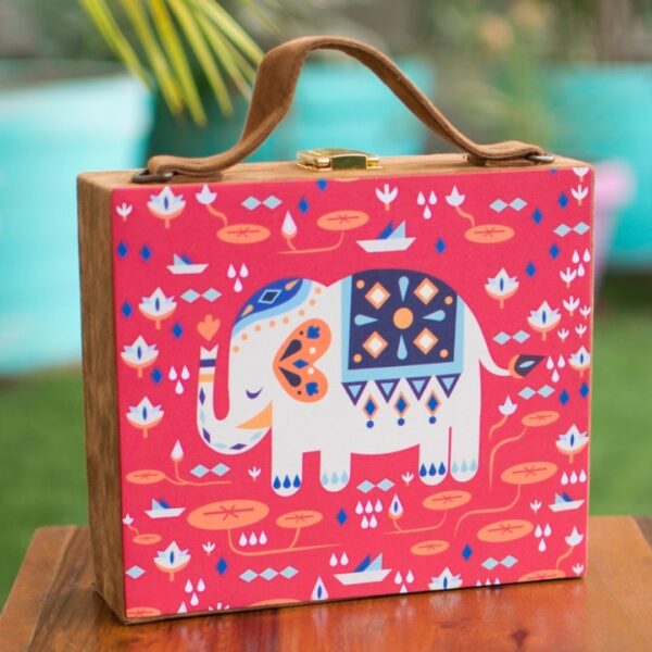 Classic Elephant Suitcase style Clutch