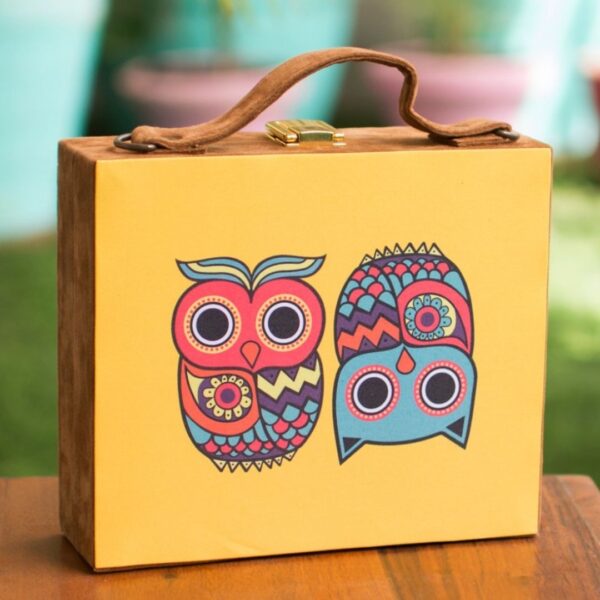 Suitcase Style clutch in Owl Print