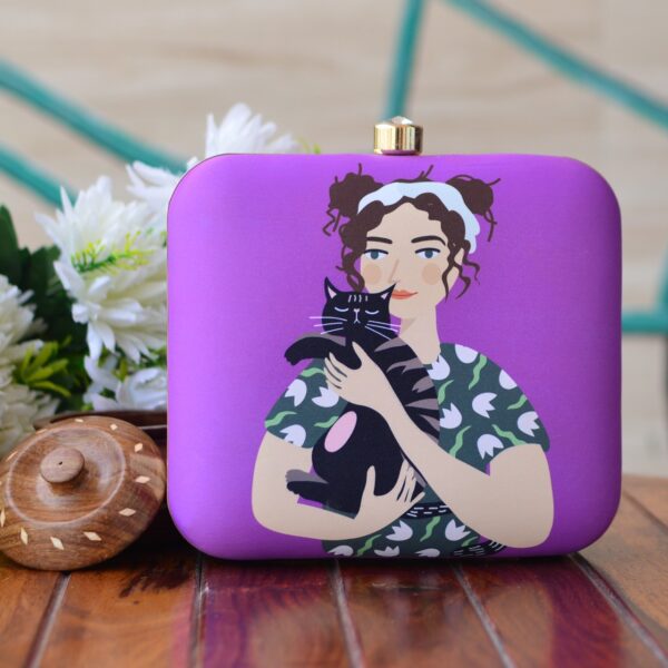 Lavender Printed clutch