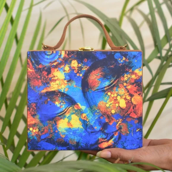 Buddha Suitcase Style Clutch with a pleasant face