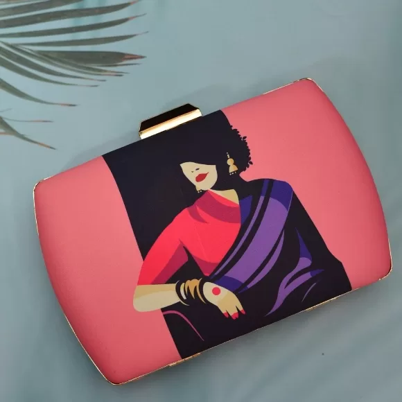 Lady Rectangular Printed Clutch