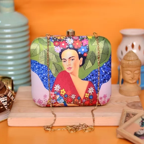 Multicolor Frida Printed Clutch