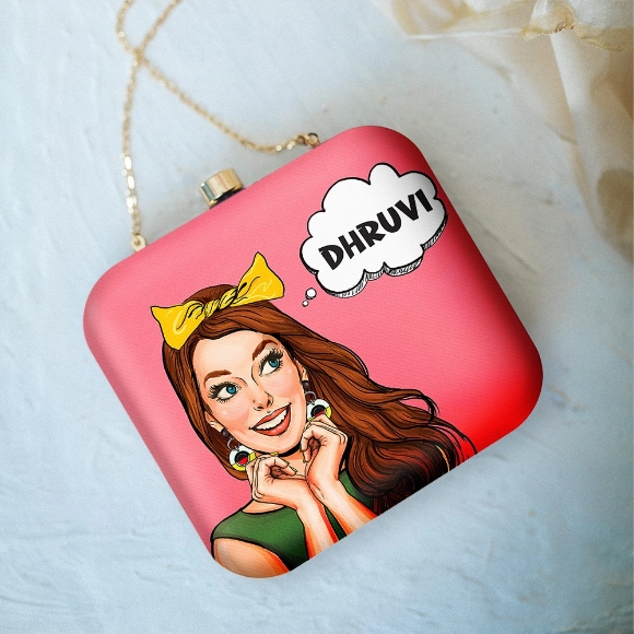 Customized Pop art clutches Peach