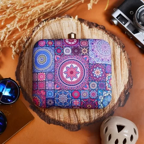 Mandala Pattern Printed Clutch