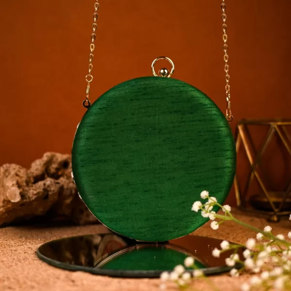 Ethnic Enchantment Clutch Green Back Side