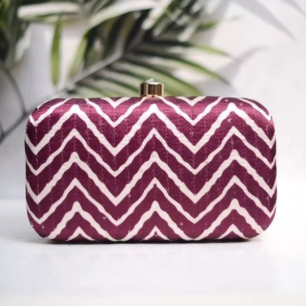 Alpine Elegance Rectangular Clutch Mulberry