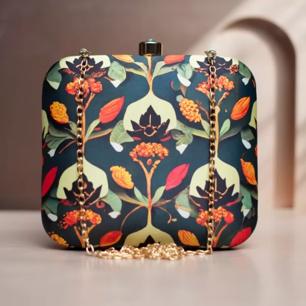 VividFlora Printed Clutch