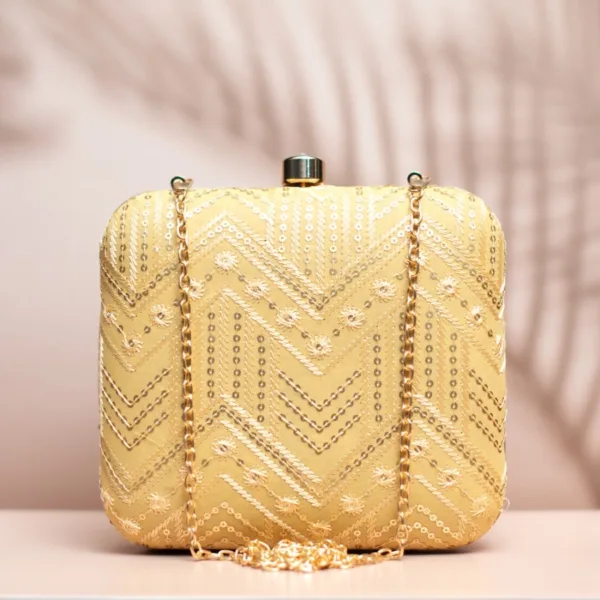 Alpine Elegance Designer Clutch Gold