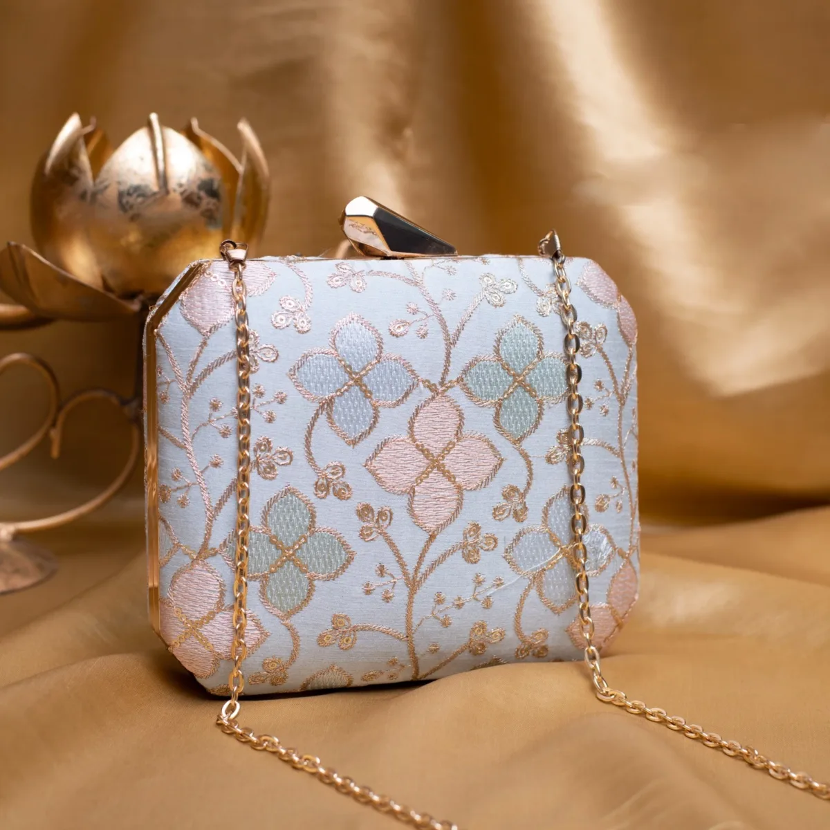 Pastel Floral Box Clutch