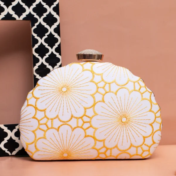 Daisy Petal DShape Clutch Yellow