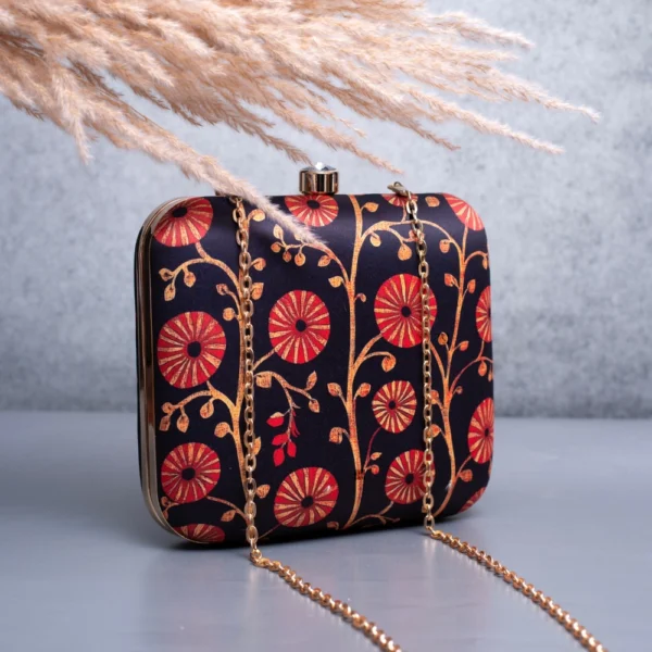 Floral Ember Printed Clutch