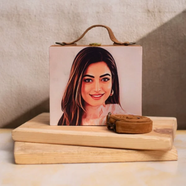 Personalized Portrait Caricature Suitcase Style Clutch