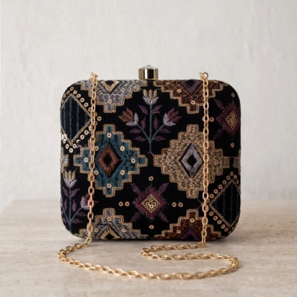 Ethnic Thread Embroidery Clutch